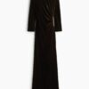 H & M - Gedrapeerde jurk met cutout - Donker Kakigroen