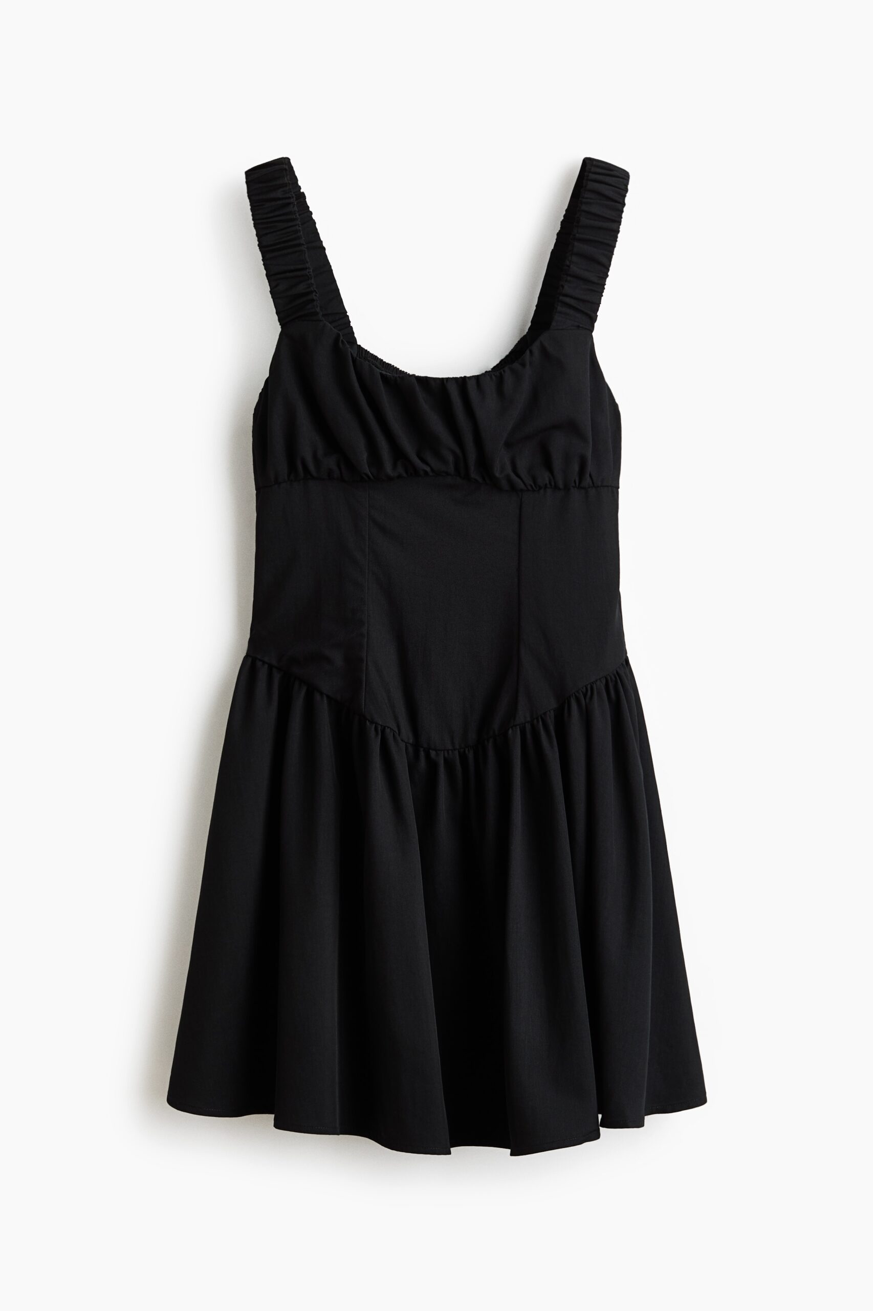H & M - Ingerimpelde jurk van twill - Zwart H & M - Ingerimpelde jurk van twill - Zwart