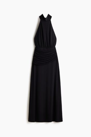 H & M - Gedrapeerde halterjurk - Zwart
