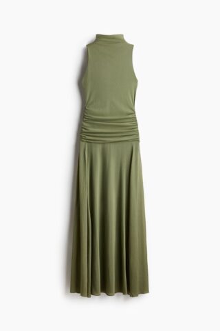 H & M - Gathered mesh dress - Kakigroen