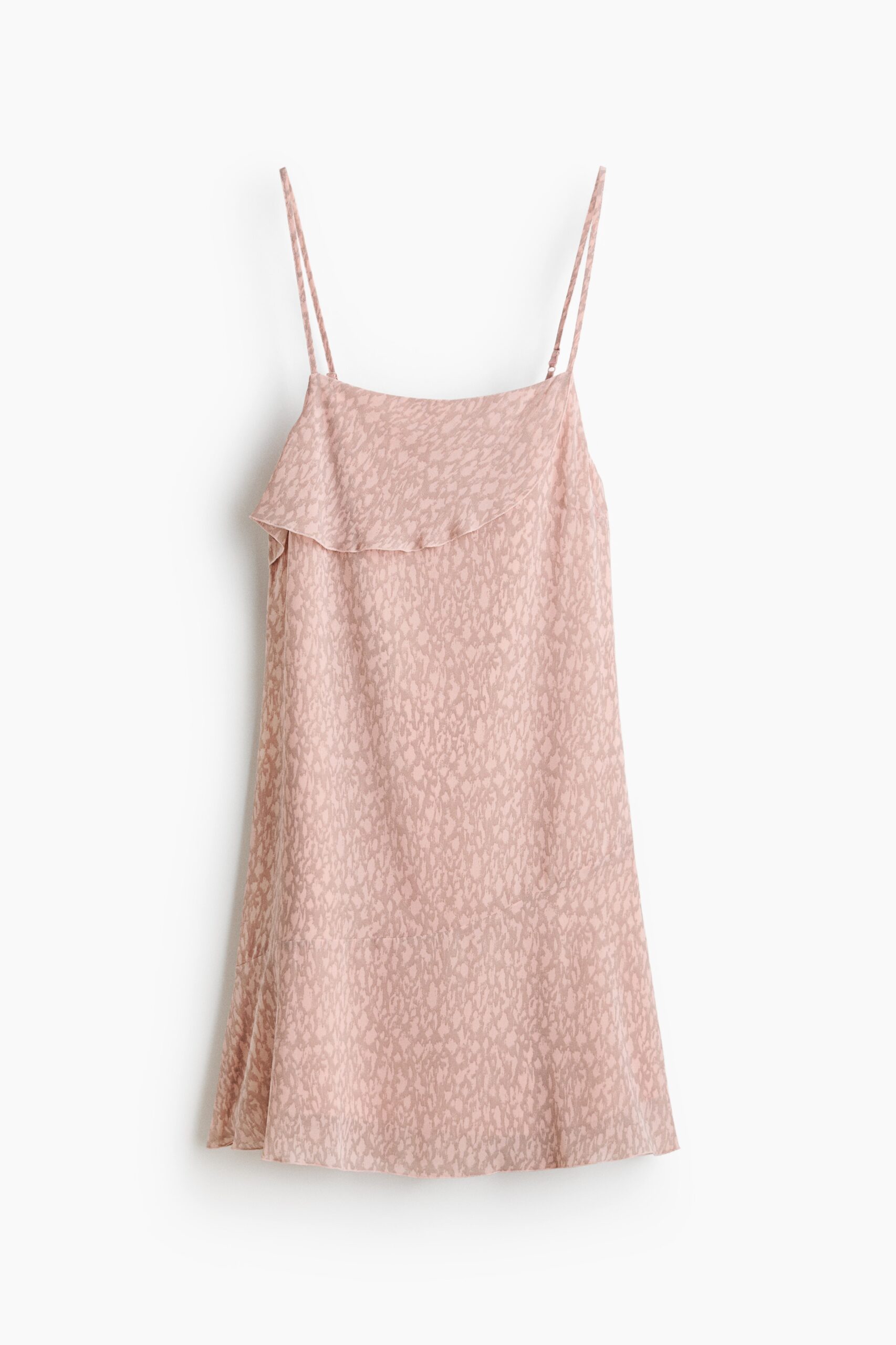 H & M - Strappy jurk met strikbandjes - Dusty Roze/Dessin