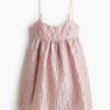 H & M - Jacquardgeweven strappy jurk - Lichtroze