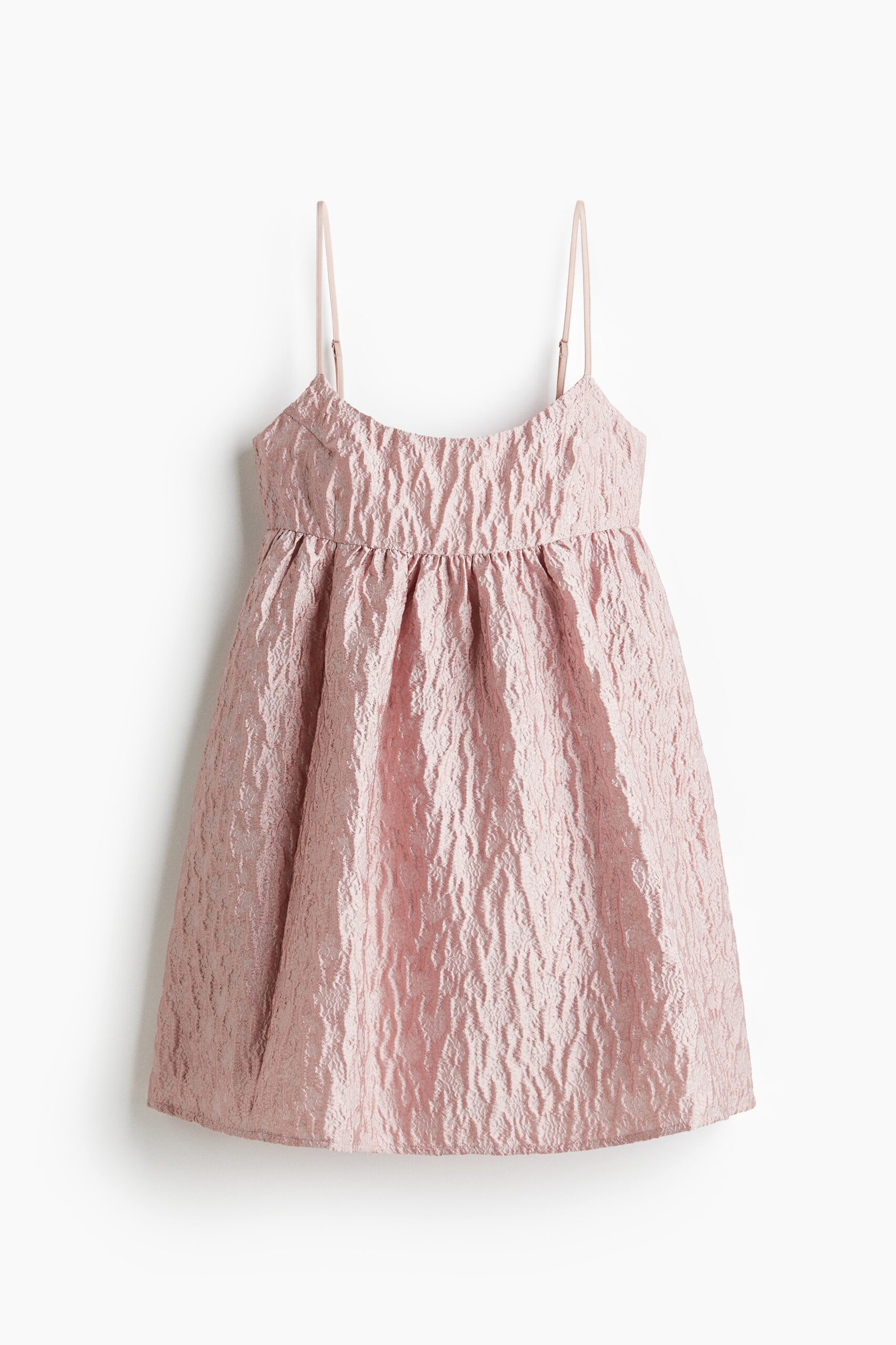 H & M - Jacquardgeweven strappy jurk - Lichtroze