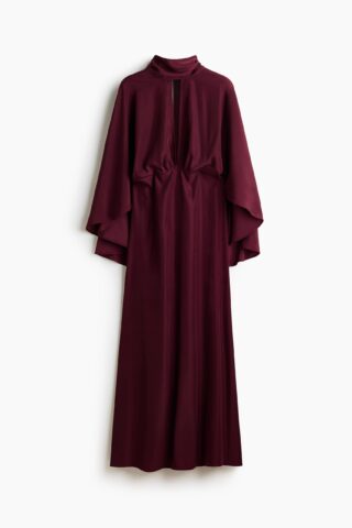 H & M - Kaftanjurk met capemouwen - Bordeauxrood