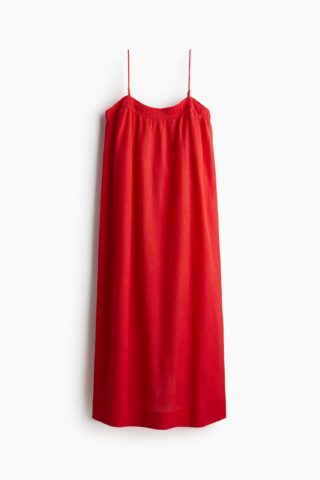 H & M - Strappy crinklejurk - Rood