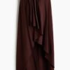 H & M - Asymmetrische paneelrok - Donkerbruin