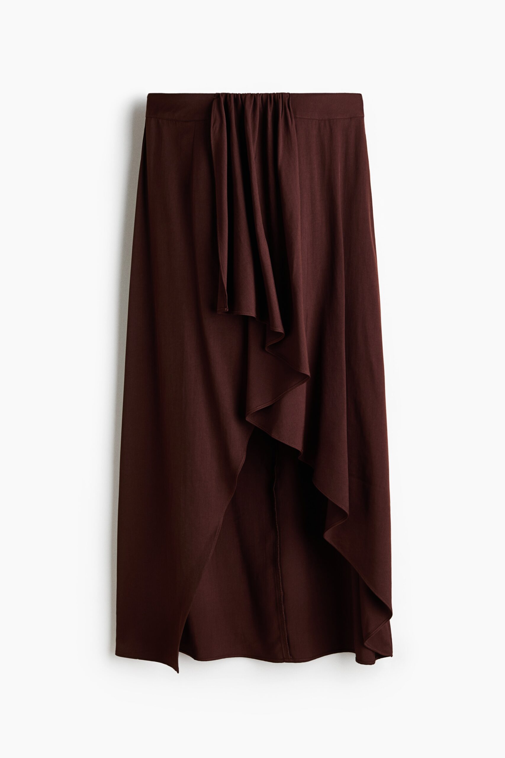 H & M - Asymmetrische paneelrok - Donkerbruin