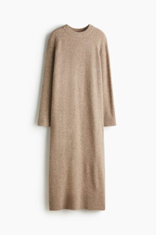 H & M - Gebreide maxi-jurk - Dusty Beige