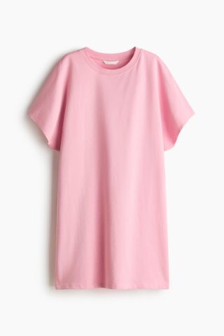 H & M - Katoenen T-shirtjurk - Roze