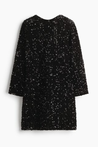 H & M - Mini-jurk met pailletten - Zwart