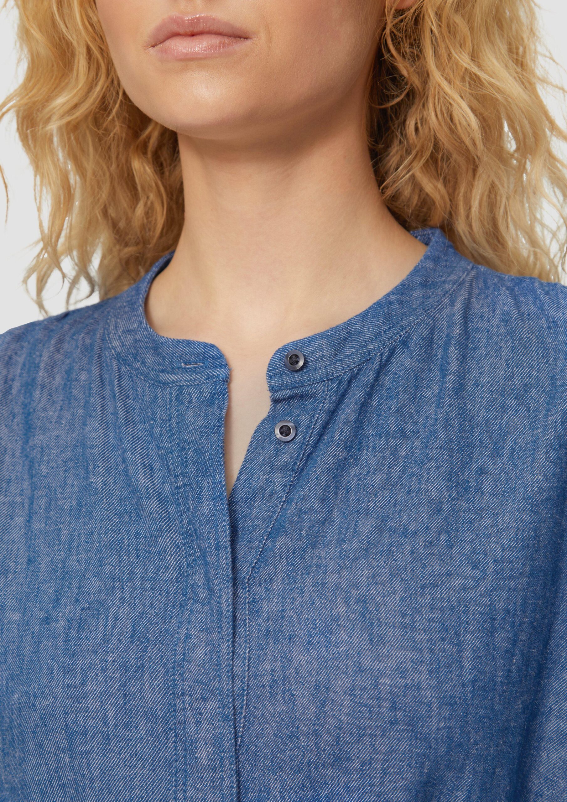 Midi-jurk in een relaxed fit met steekzakken en gerimpelde details - Afbeelding 2
