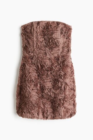 H & M - Korte bandeaujurk met applicaties - Dusty Roze