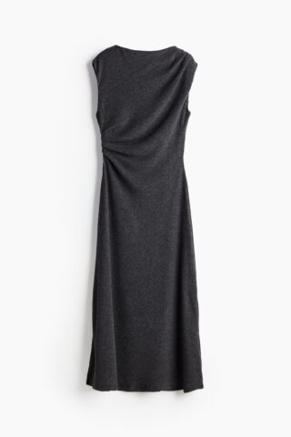 H & M - Gedrapeerde bodyconjurk - Donkergrijs Gemêleerd