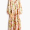 H & M - Jurk met strikceintuur - Wit/Bloemen