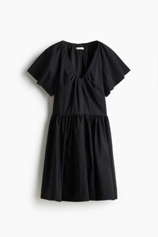 H & M - Jurk met vlindermouwen - Zwart