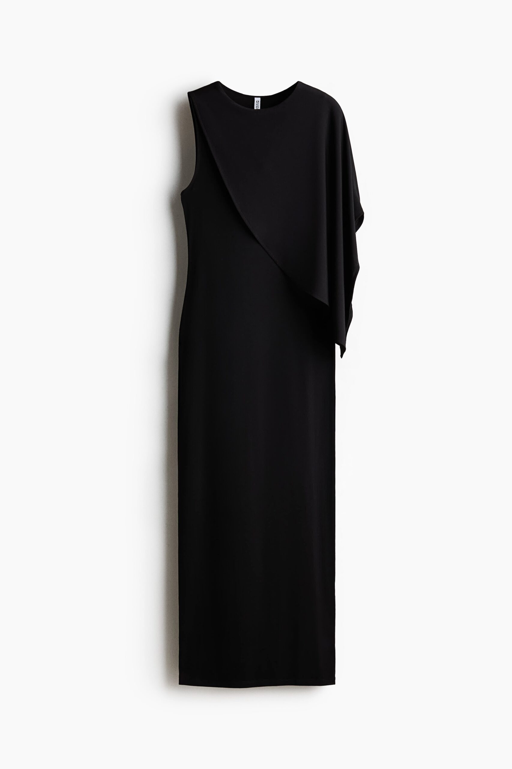 H & M - Jurk met asymmetrisch capedetail - Zwart