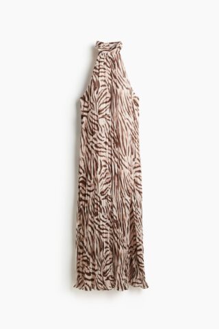 H & M - Maxi-jurk - Lichtbeige/Zebradessin