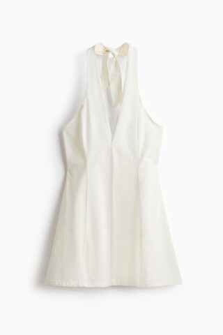H & M - Denim halterjurk - Wit