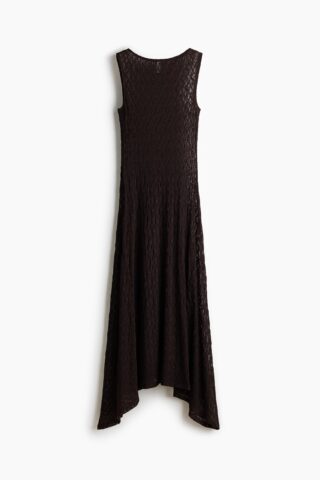 H & M - Kanten maxi-jurk - Donkerbruin