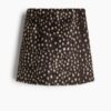 H & M - Fluffy rok - Donkerbruin/Gestippeld