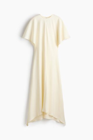 H & M - Satijnen midi-jurk - Roomwit