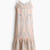 H & M - Strappy strokenjurk - Dusty Lichtoranje/Dessin