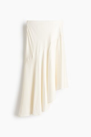 H & M - Asymmetrische rok van viscose - Roomwit