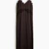 H & M - Strappy jurk met kant - Donkerbruin
