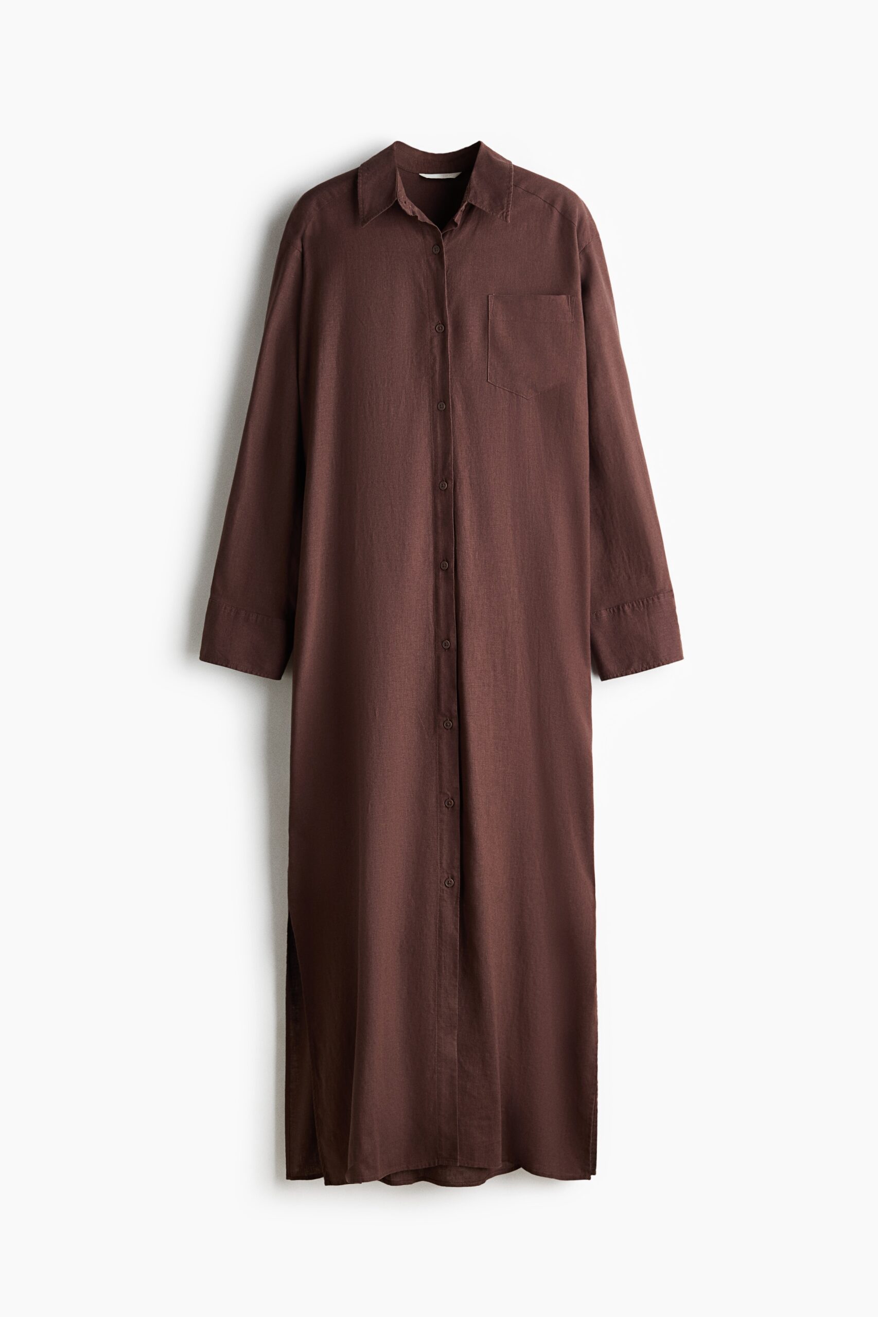 H & M - Overhemdjurk van linnenmix - Donkerbruin H & M - Overhemdjurk van linnenmix - Donkerbruin