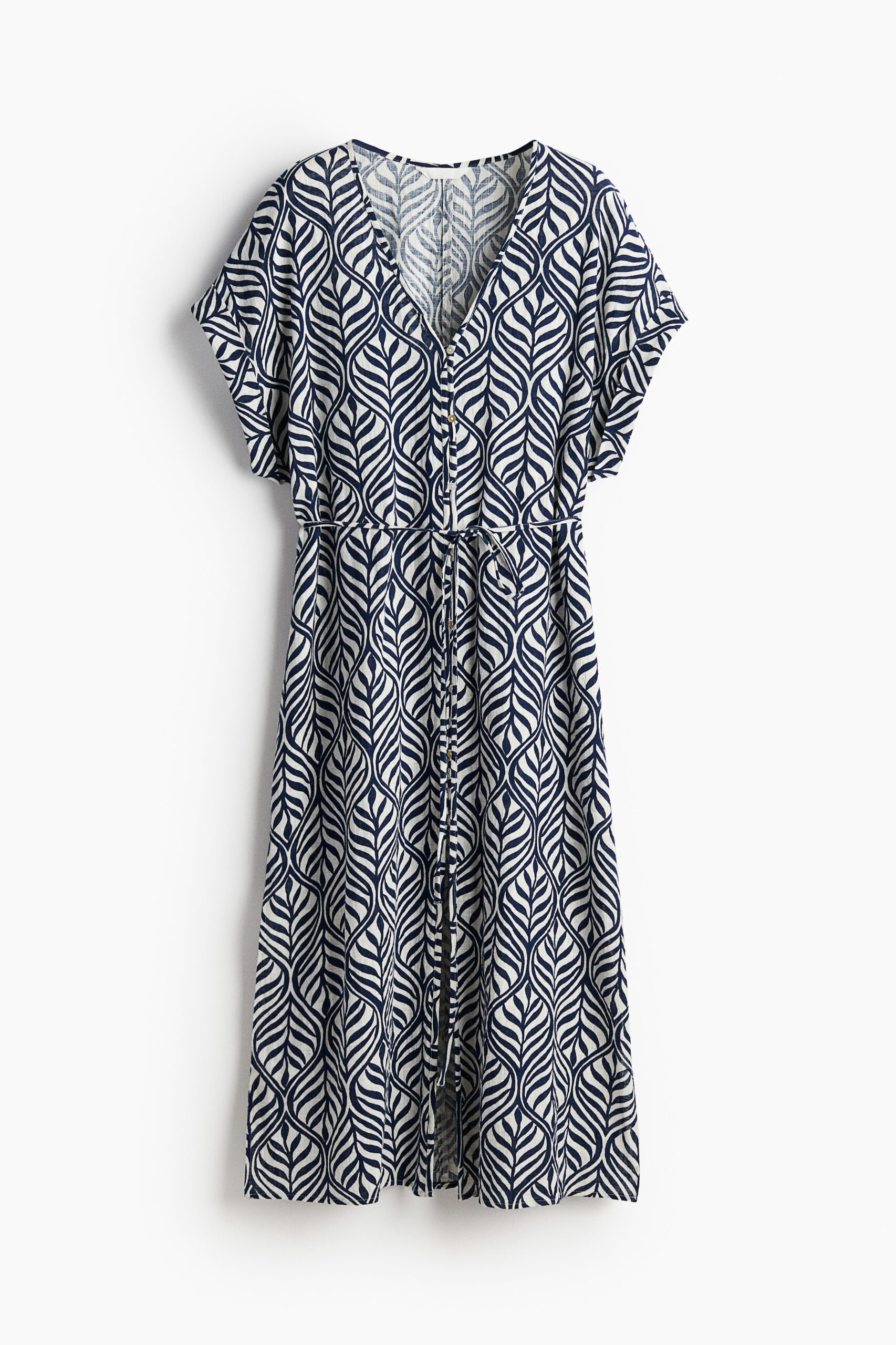 H & M - Doorknoopjurk - Donkerblauw/Dessin H & M - Doorknoopjurk - Donkerblauw/Dessin