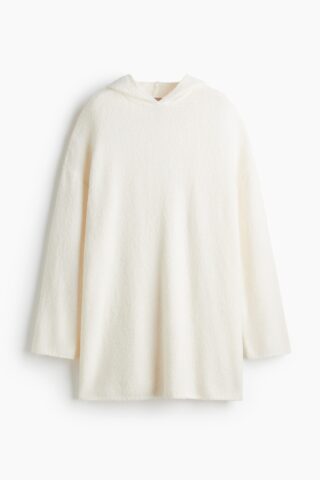 H & M - Jurk van wolmix met capuchon - Roomwit