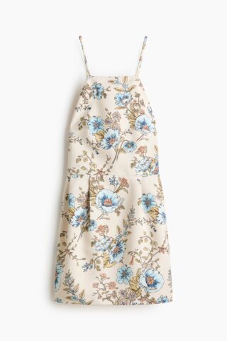 H & M - Strappy open-backjurk - Roomwit/Bloemen