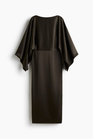H & M - Satijnen capejurk - Donkergroen
