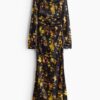 H & M - Jurk met print - Zwart/Bloemen