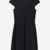 H & M - Tricot jurk met kapmouwen - Zwart