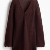 H & M - Ajourgebreide strandjurk - Donkerbruin