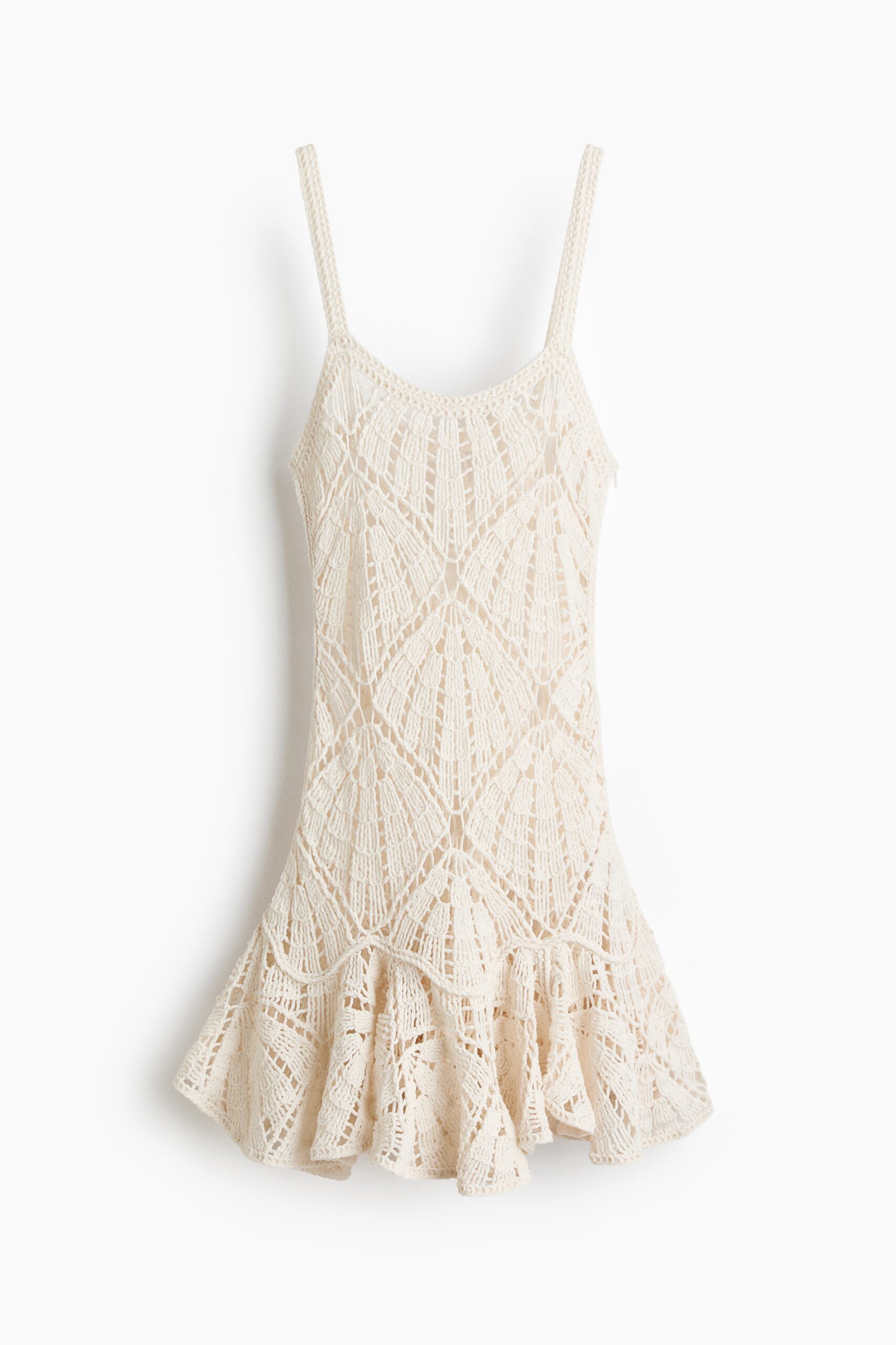 H & M - Jurk met gehaakte look en volant - Roomwit H & M - Jurk met gehaakte look en volant - Roomwit
