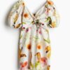 H & M - Jurk met gedraaid detail - Wit/Dessin