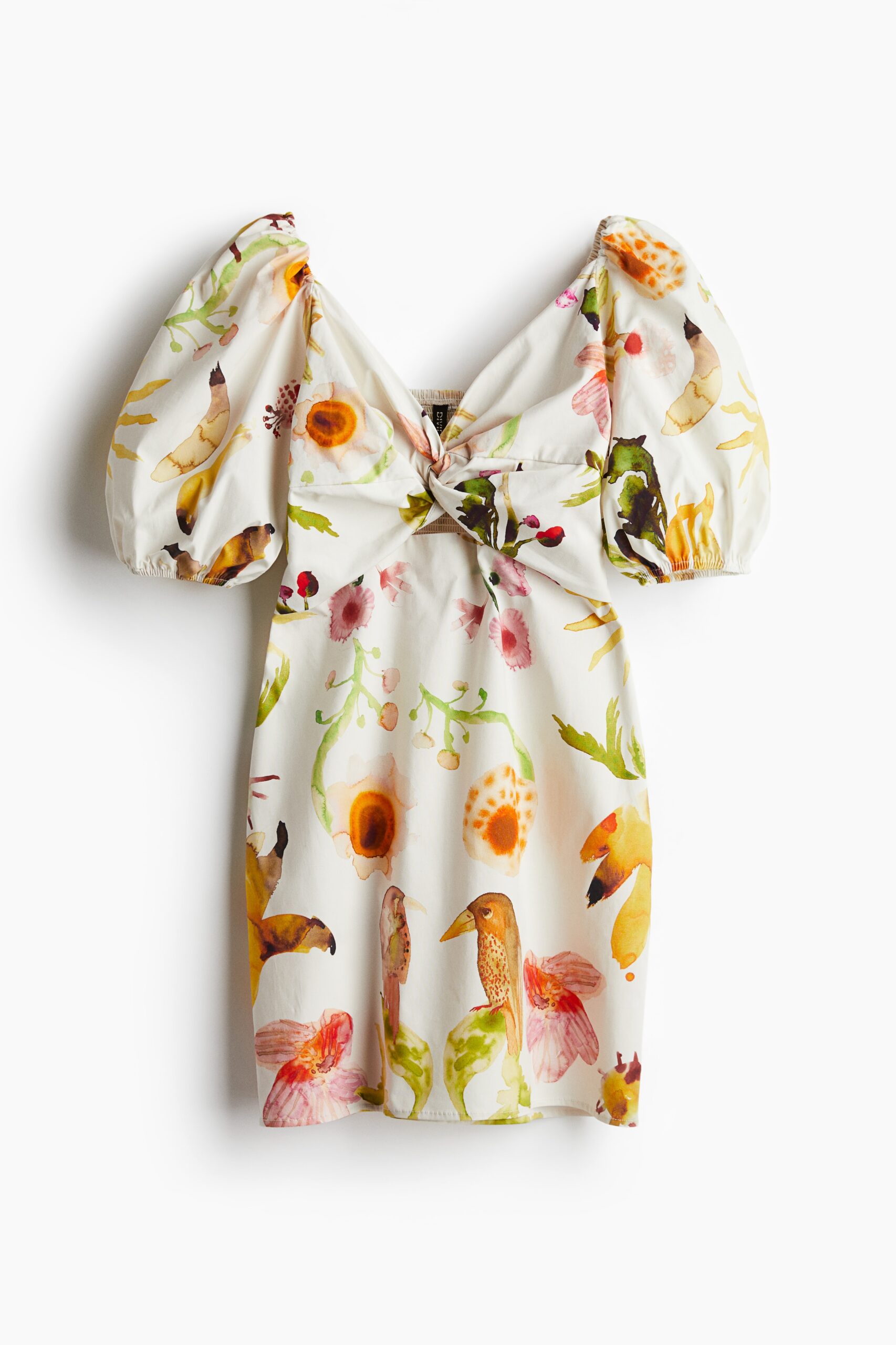 H & M - Jurk met gedraaid detail - Wit/Dessin H & M - Jurk met gedraaid detail - Wit/Dessin