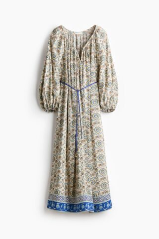 H & M - Oversized tuniekjurk - Lichtbeige/Dessin