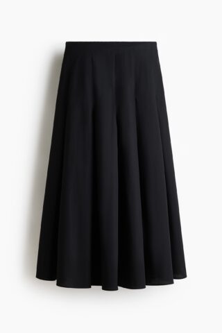 H & M - Popeline cirkelrok - Zwart