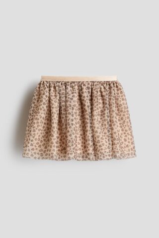 H & M - Tulen rok - Beige/Luipaarddessin