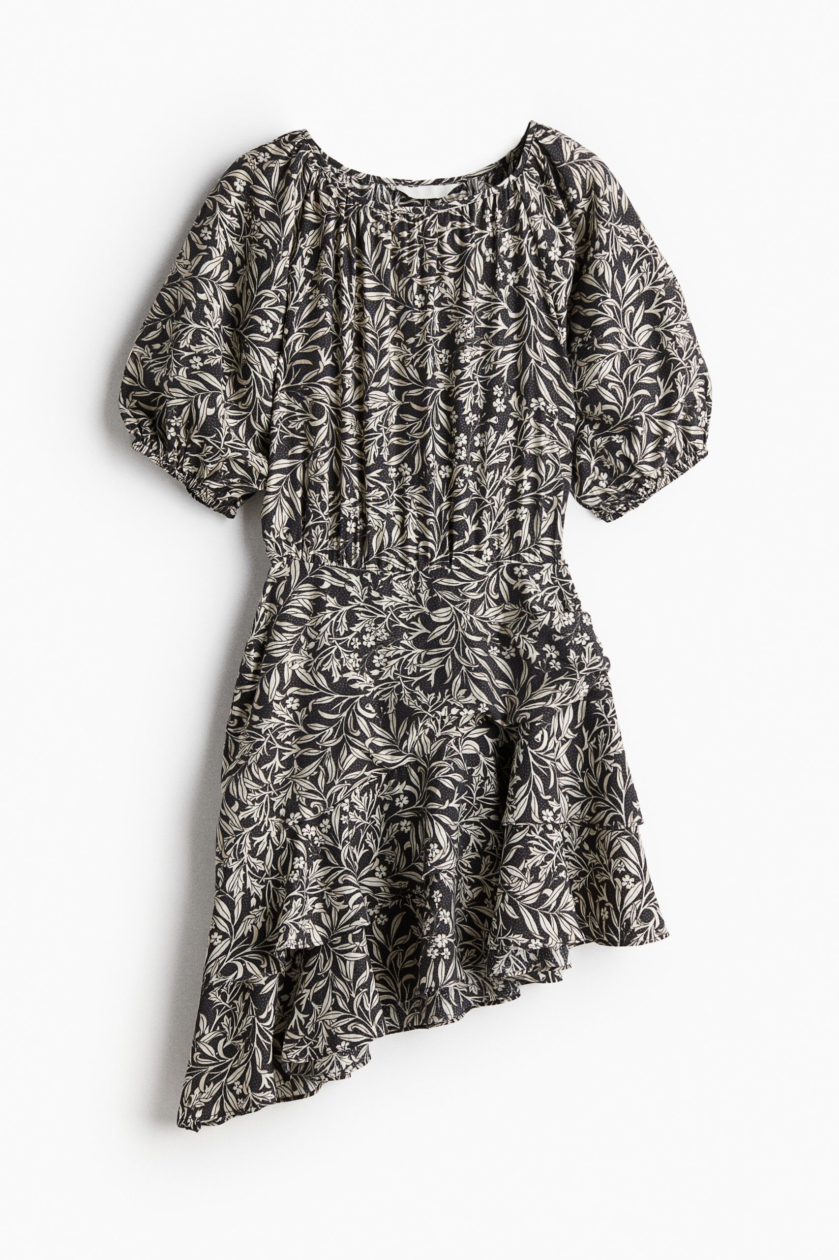 H & M - Jurk met volant - Donkergrijs/Dessin H & M - Jurk met volant - Donkergrijs/Dessin