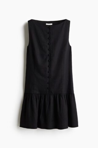 H & M - Jurk van linnenmix - Zwart
