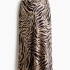 H & M - MAMA Satijnen slip-on rok - Beige/Zebradessin