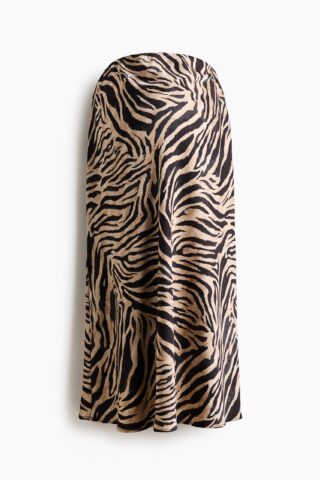 H & M - MAMA Satijnen slip-on rok - Beige/Zebradessin