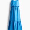 H & M - MAMA Voedingsjurk met strikbanden - Blauw