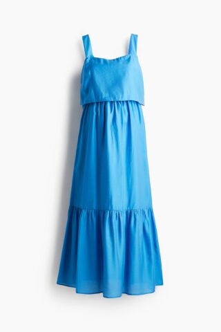 H & M - MAMA Voedingsjurk met strikbanden - Blauw