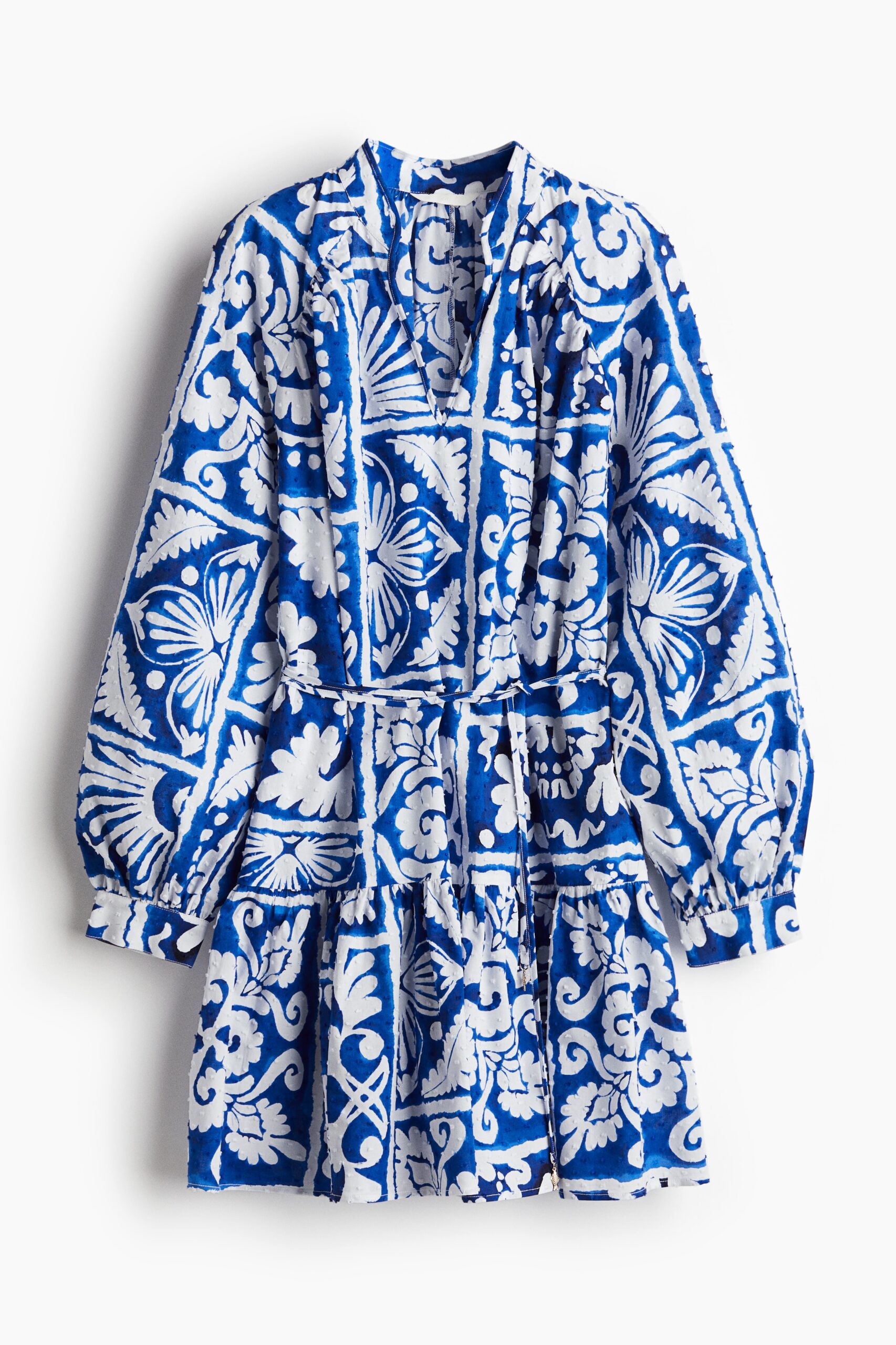H & M - Jurk van plumetiskatoen - Helderblauw/Dessin H & M - Jurk van plumetiskatoen - Helderblauw/Dessin