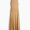 H & M - Gathered mesh dress - Beige